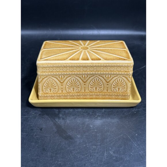 Vintage Bloomingville Rani Ceramic Lidded Yellow Butter Box Covered Dish London - Picture 10 of 10